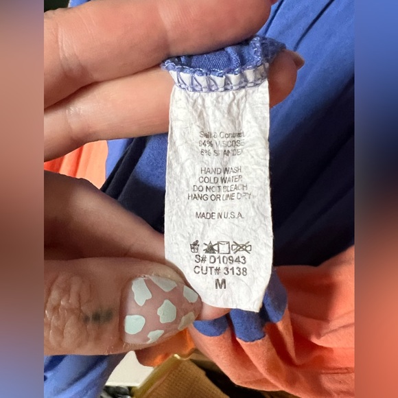 Periwinkle and Peach Chevron Dress - Picture 2 of 2